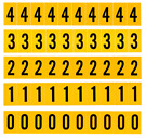 Number card 1 14mmx19mm black/yell